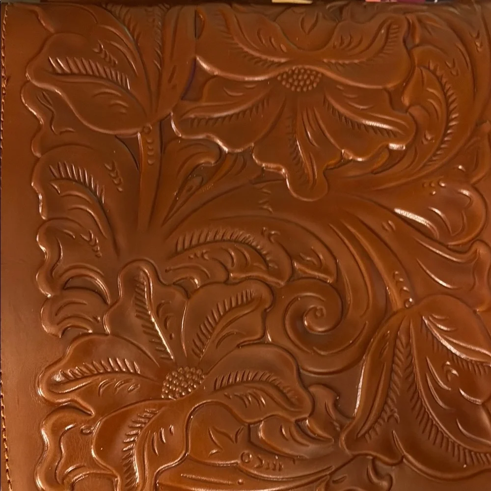 Patricia Nash Brown Embossed  Florence Crossbody Bag  NWOT - Picture 2 of 8